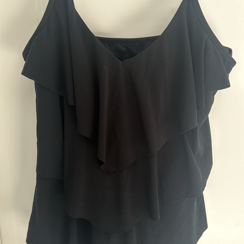 Magicsuit Rita Solid V-Neck Ruffle Tankinsize 16 … - image 3